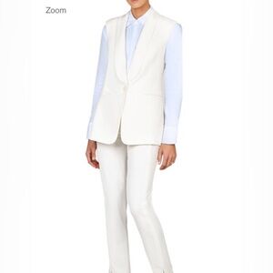 (NWOT) BCBGMaxAzria | Off White Cole Zipper-Back Vest with Shawl Lapel